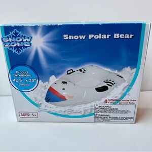 NEW Snow Polar Bear Inflatable Snow Tube Sled 42.5" x 30" Cold Resistant Ages 5+